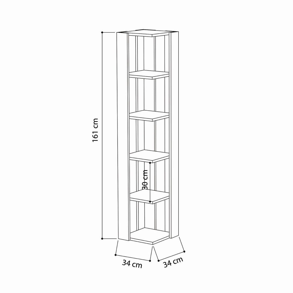 BOKHYLLA i 34/161/34 cm antracit  - antracit, Design, trämaterial (34/161/34cm) - Livetastic
