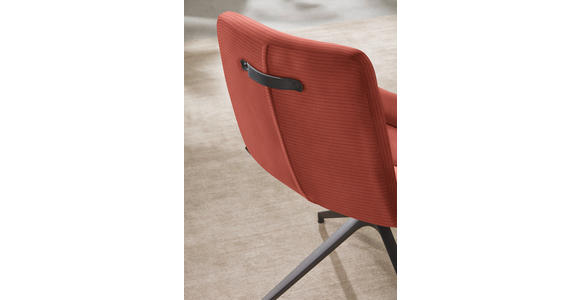 ARMLEHNSTUHL  in Cord  - Aprikose/Schwarz, Design, Textil/Metall (61/88/66cm) - Dieter Knoll