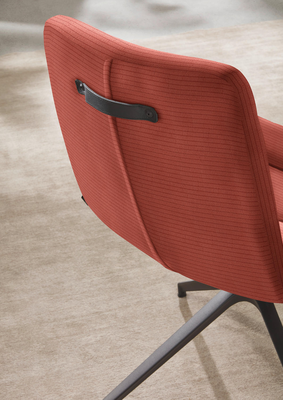 ARMLEHNSTUHL  in Cord  - Aprikose/Schwarz, Design, Textil/Metall (61/88/66cm) - Dieter Knoll