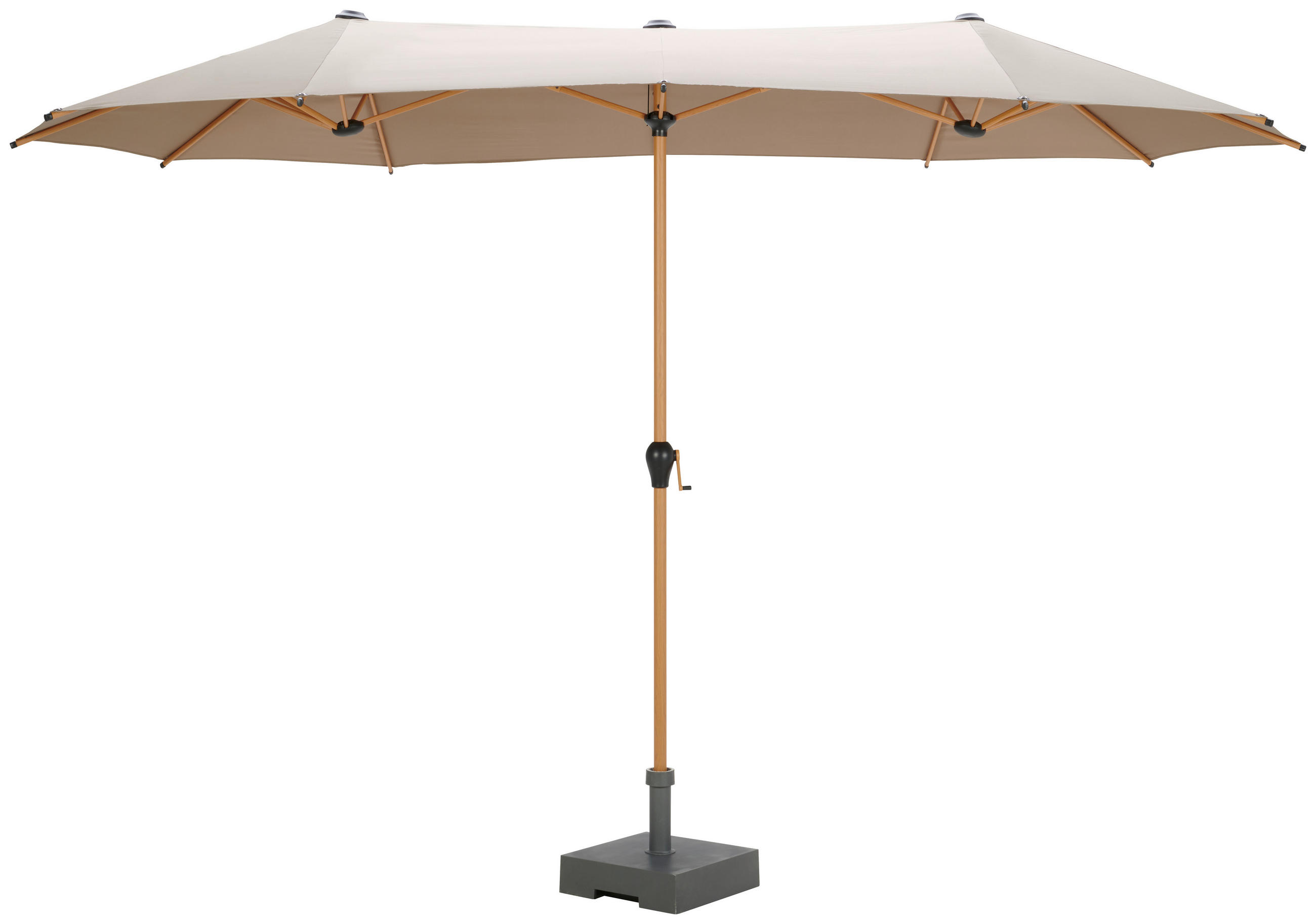 Doppelsonnenschirm Miami Bht: 208x400x236 Cm Taupe