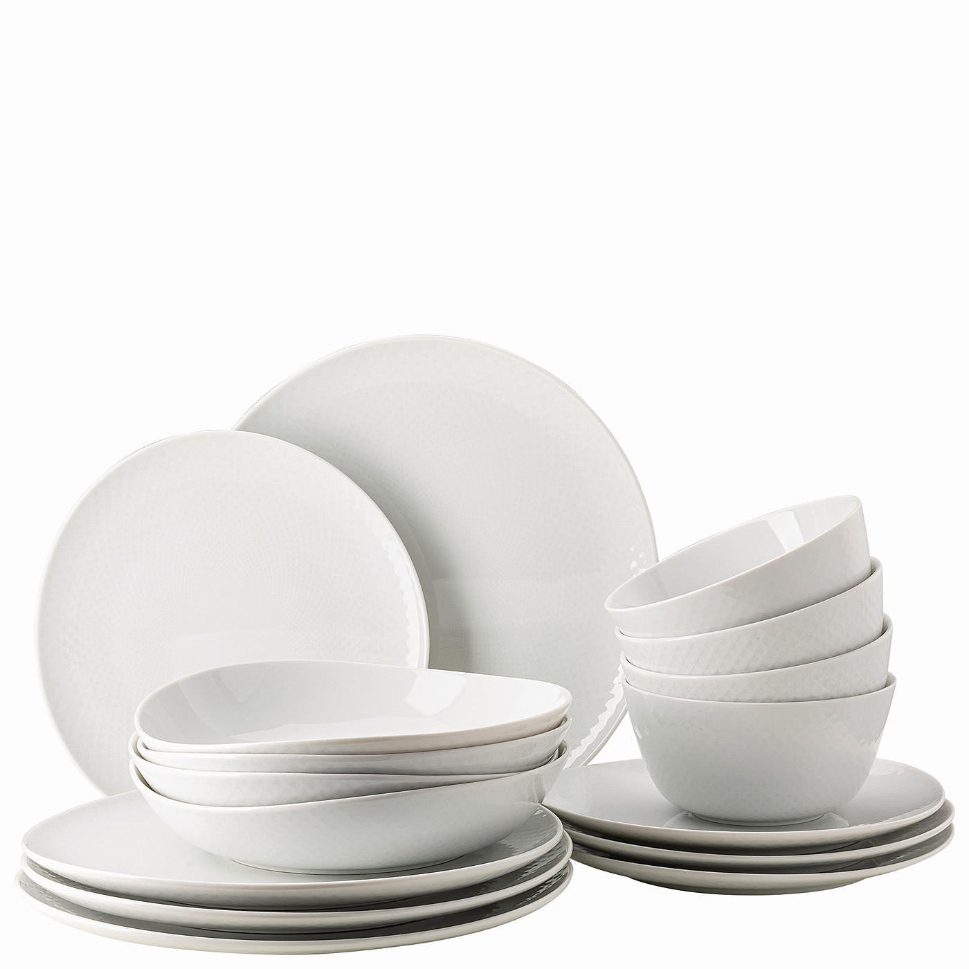 KOMBISERVICE 16-teilig Junto Weiß  - Weiß, KONVENTIONELL, Keramik (32/31,7/28,1cm) - Rosenthal