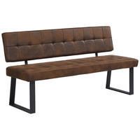 SITZBANK in Metall, Textil Braun  - Schwarz/Braun, MODERN, Textil/Metall (160/85/56cm) - Livetastic