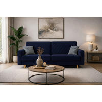 SCHLAFSOFA Dunkelblau  - Schwarz/Dunkelblau, Design, Holz/Kunststoff (230/96/97cm) - MID.YOU