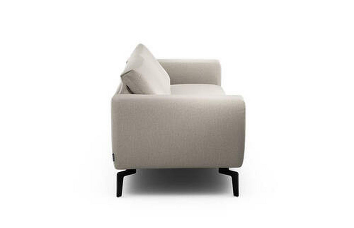 2,5-SITZER in Chenille Naturfarben  - Schwarz/Naturfarben, Design, Textil/Metall (220/86/86-94cm) - SENSOO