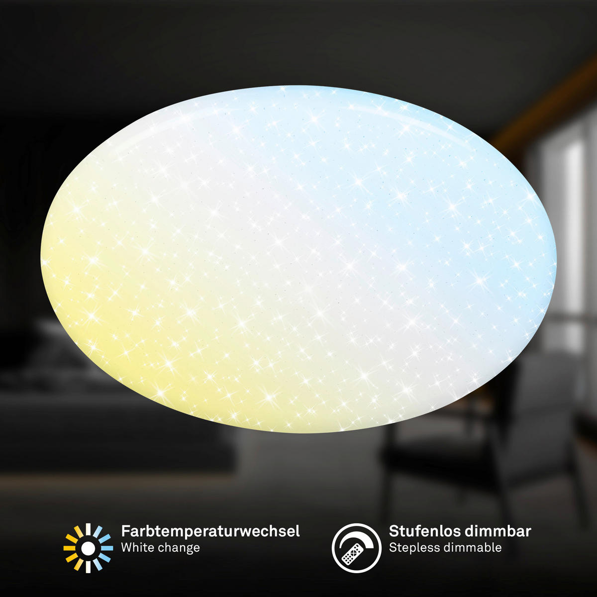 STROPNA LED-SVETILKA  VERB /8000 lm/3000-6500 K// - bela, Basics, kovina/umetna masa (56/8,5cm)