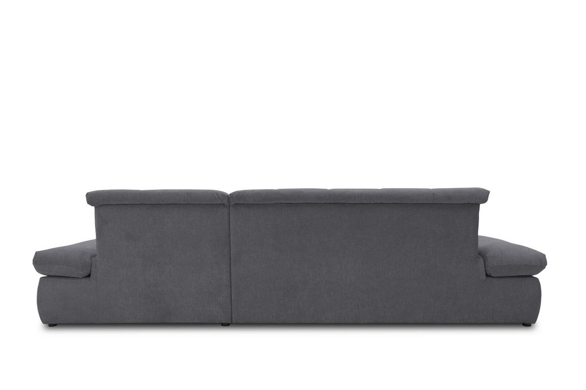 ECKSOFA Dunkelgrau Mikrofaser  - Chromfarben/Dunkelgrau, KONVENTIONELL, Textil/Metall (300/172cm) - MID.YOU