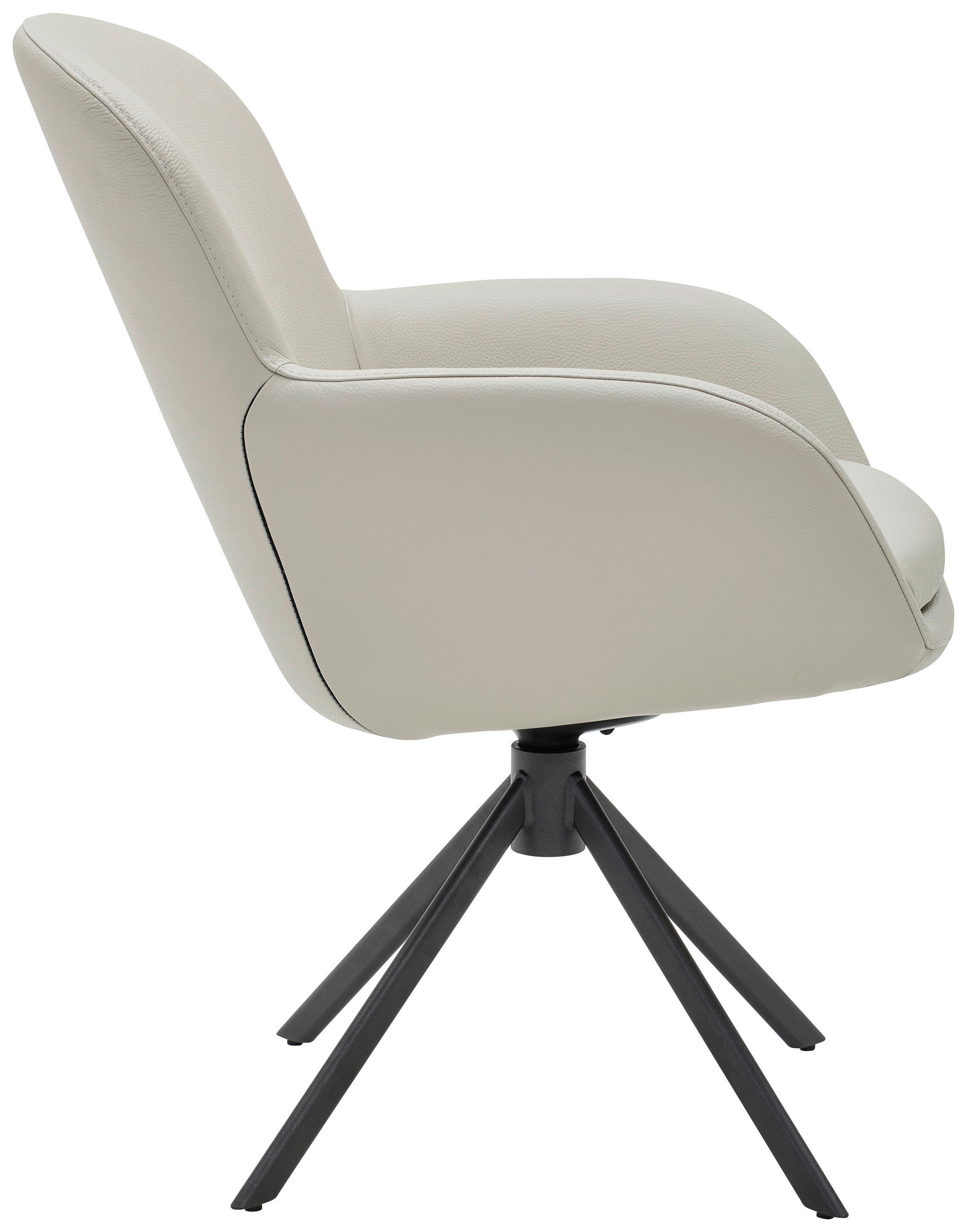 ARMLEHNSTUHL  in Echtleder pigmentiert  - Beige/Anthrazit, Design, Leder/Metall (64/92,5/68cm) - Bert Plantagie