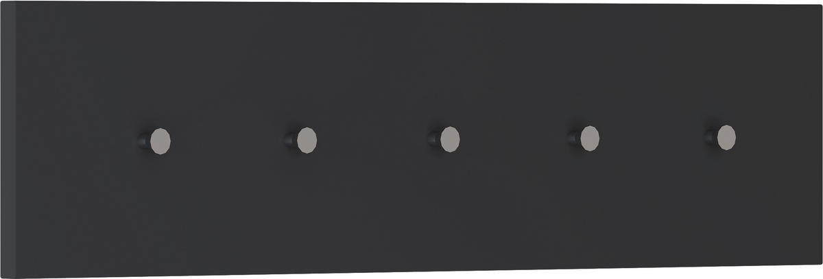 HAKENLEISTE  in Anthrazit  - Anthrazit, Design, Holzwerkstoff/Metall (100/25/5cm) - Moderano