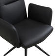 ARMLEHNSTUHL  Sitzfläche 360° drehbar, automatische Rückholfunktion  Echtleder  - Schwarz, Trend, Leder/Metall (63/89/62cm) - Novel