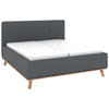 POLSTERBETT 160/200 cm,  in Grau, Matratze, Lattenrost, Bettkasten, H3 + H3 = fest  - Eichefarben/Weiß, Design, Holz/Textil (160/200cm) - Musterring