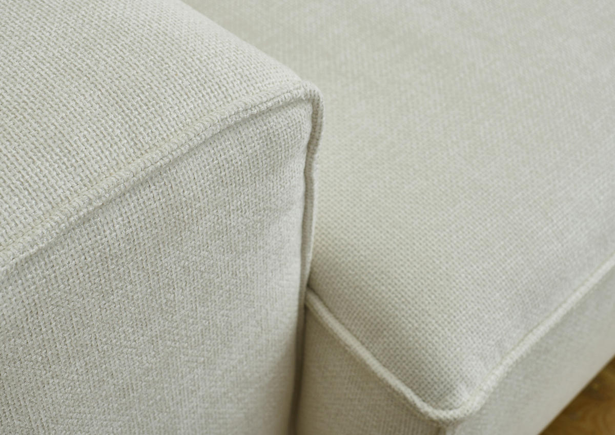 ECKSOFA in Flachgewebe Weiss  - Weiss/Schwarz, Konventionell, Kunststoff/Textil (254/227cm) - Carryhome
