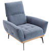 SESSEL in Flachgewebe Dunkelblau, Eichefarben  - Eichefarben/Schwarz, Design, Holz/Textil (92/87/95cm) - Stylife