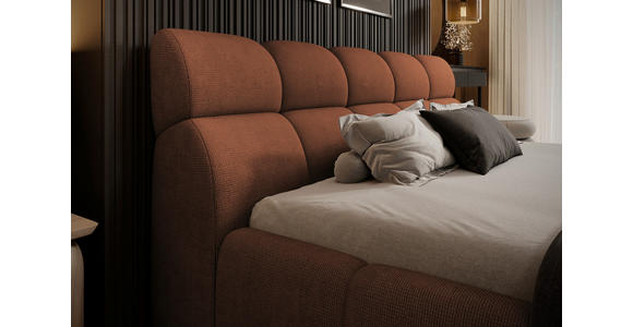 POLSTERBETT inkl. Bettkasten Lattenrost, Bettkasten Terracotta 140/200 cm  - Terracotta/Schwarz, Design, Holz/Kunststoff (140/200cm) - Esposa