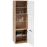 VITRINE Eichefarben, Weiß - Edelstahlfarben/Eichefarben, Design, Glas/Holzwerkstoff (61/195/42cm) - Hom`in