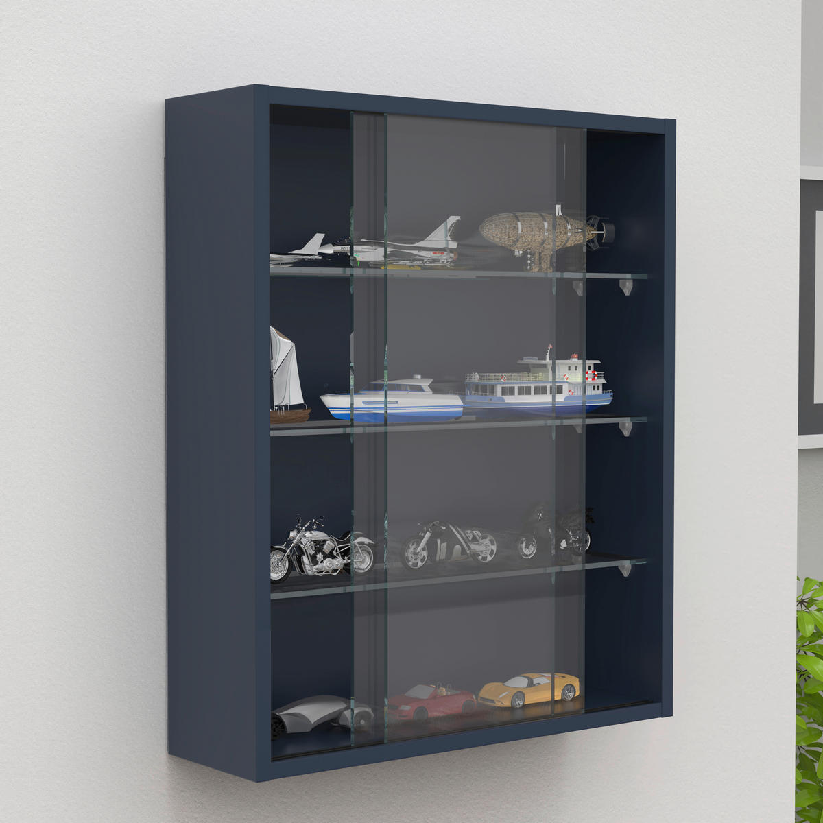 HÄNGEVITRINE in Anthrazit  - Transparent/Anthrazit, Design, Glas/Holzwerkstoff (50/60/15cm) - MID.YOU