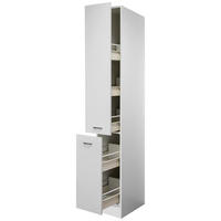 APOTHEKERSCHRANK 30/200/57,1 cm  in Weiß  - Edelstahlfarben/Weiß, Holzwerkstoff/Kunststoff (30/200/57,1cm) - FlexWell