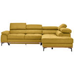 ECKSOFA  in Webstoff Gelb  282/226 cm  - Gelb/Schwarz, Natur, Holz/Textil (282/226cm) - Novel