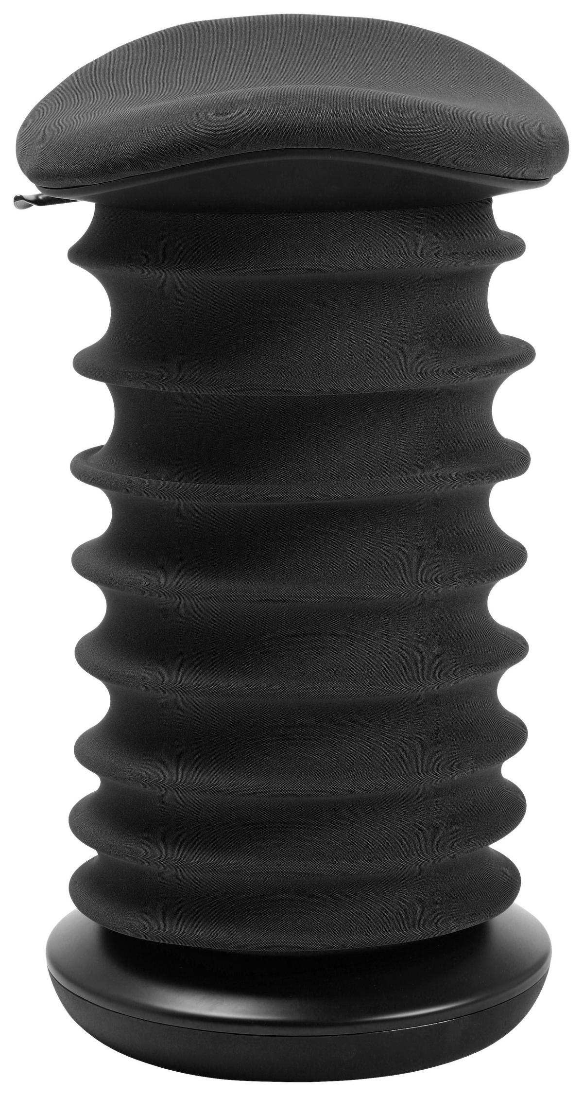BÜROHOCKER Schwarz, Schieferfarben  - Schieferfarben/Schwarz, Design, Kunststoff/Textil (37,5/53-64/36cm) - Topstar