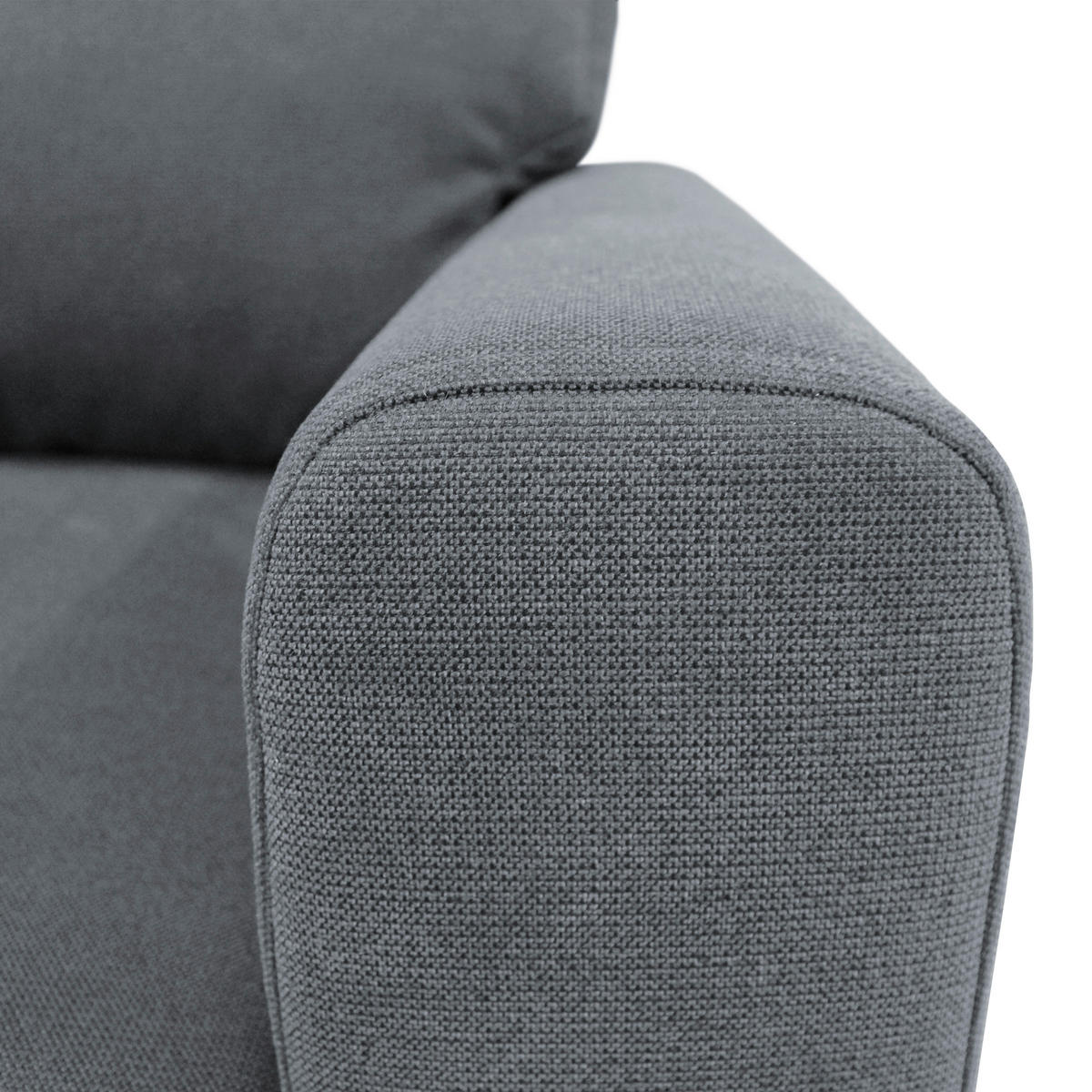 ECKSOFA Hellblau Flachgewebe  - Schwarz/Hellblau, Design, Textil/Metall (163/240cm) - MID.YOU