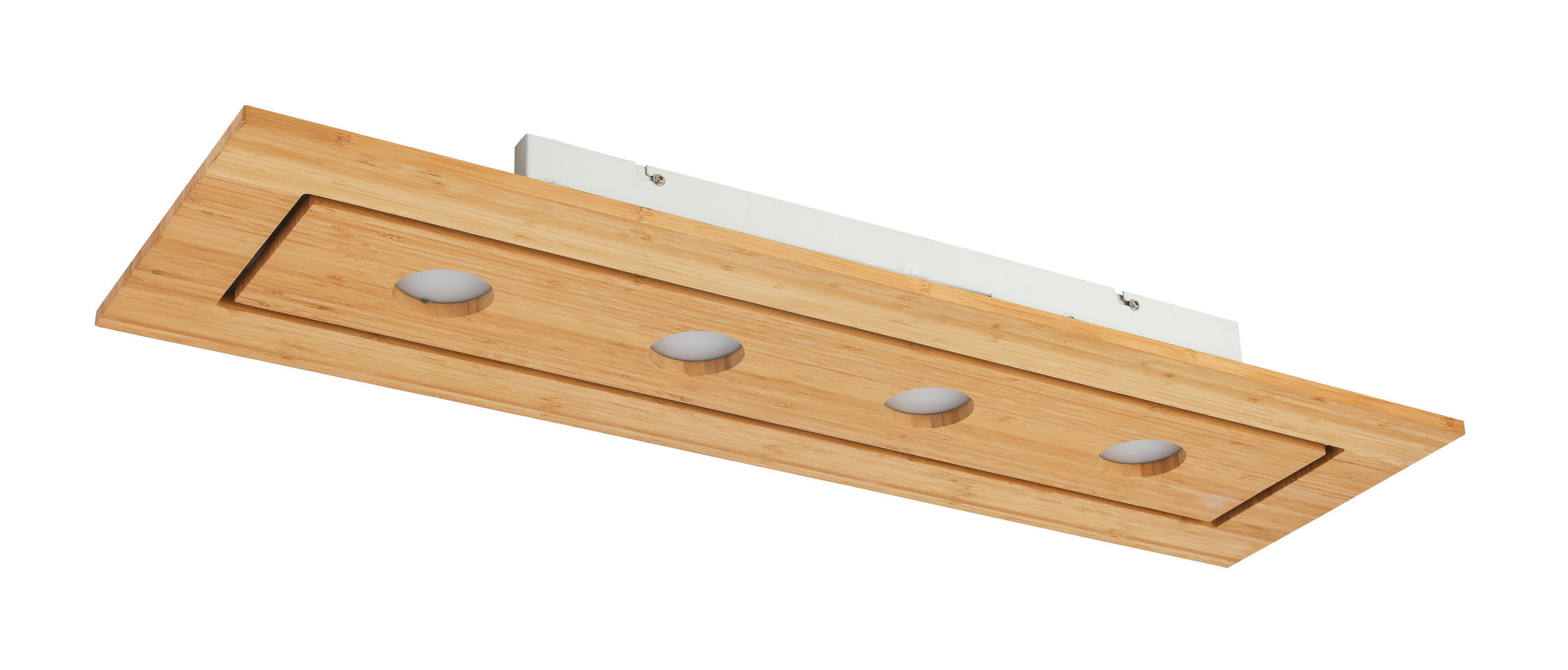 LED-DECKENLEUCHTE 100,5/30,5/6 cm   - Naturfarben/Weiß, KONVENTIONELL, Naturmaterialien/Kunststoff (100,5/30,5/6cm) - Novel