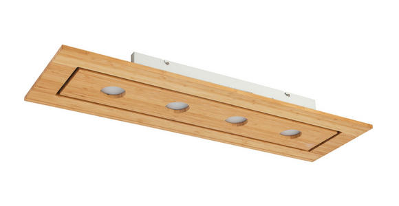 LED-DECKENLEUCHTE 100,5/30,5/6 cm - Naturfarben/Weiß, KONVENTIONELL, Naturmaterialien/Kunststoff (100,5/30,5/6cm) - Novel