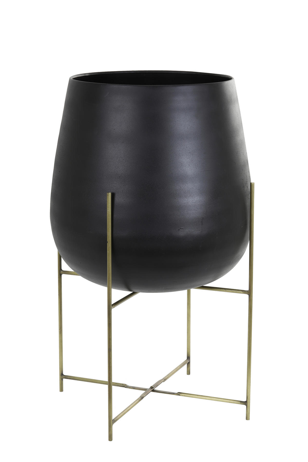 PFLANZENTOPF  BERTENS  - Goldfarben/Schwarz, Basics, Metall (50/85cm) - Light & Living