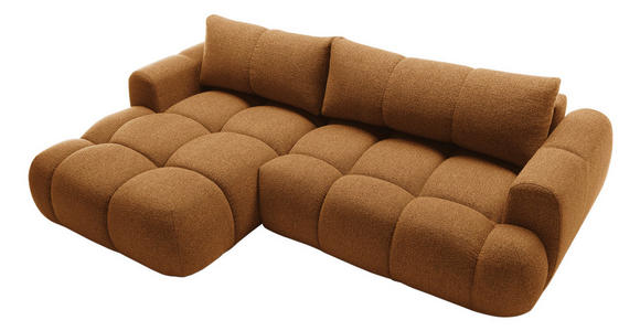 ECKSOFA Dunkelgelb Struktur Rückenkissen, Bettkasten, Schlaffunktion, Rücken echt, Liegefläche im Originalstoff  - Dunkelgelb/Schwarz, KONVENTIONELL, Kunststoff/Textil (172/272cm) - Carryhome