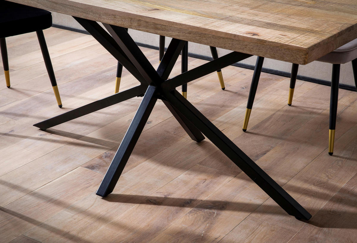 ESSTISCH in Holz 180/90/76 cm  - Schwarz/Braun, Design, Holz/Metall (180/90/76cm) - MID.YOU