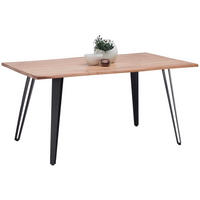 JÍDELNÍ STŮL, akácie, černá, barvy akácie, 160/90/77 cm - černá/barvy akácie, Moderní, kov/dřevo (160/90/77cm) - Livetastic
