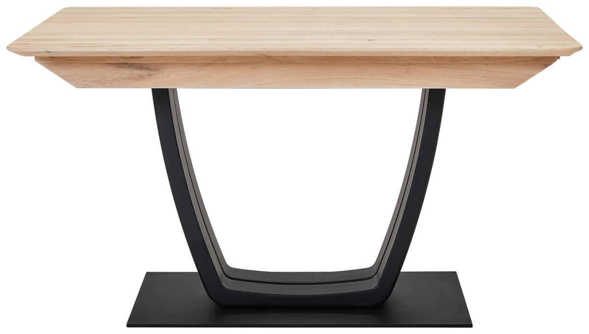 ESSTISCH Schwarz, Eiche Bianco rechteckig  ausziehbar  - Eiche Bianco/Schwarz, KONVENTIONELL, Holz (140-190/90/75cm) - Venda