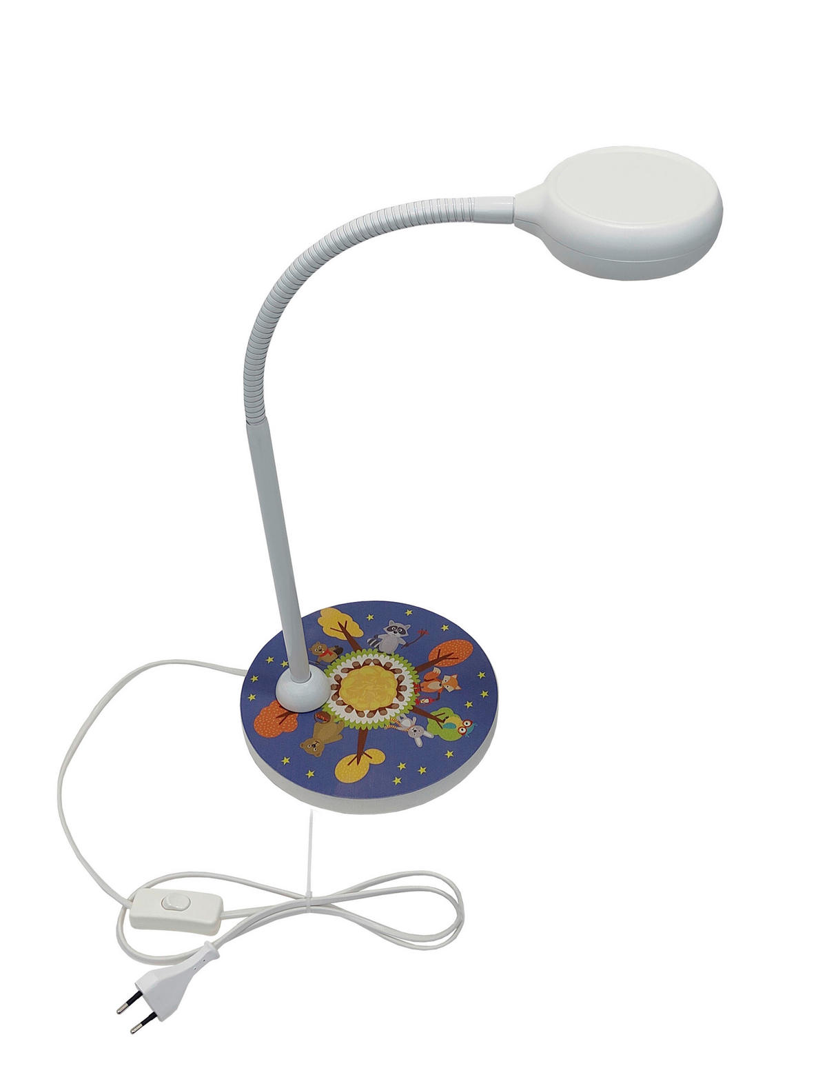 DĚTSKÁ STOLNÍ LAMPIČKA, 20/43/20 cm - bílá/vícebarevná, Basics, kov/kompozitní dřevo (20/43/20cm)