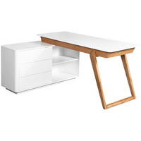 SAROKÍRÓASZTAL  - tölgyfa színű/fehér, Modern, faalapú anyag/fa (150/120/75cm) - Livetastic