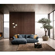 ECKSOFA  in Flachgewebe Blau  185/264 cm  - Blau/Schwarz, Design, Kunststoff/Textil (185/264cm) - Belluti