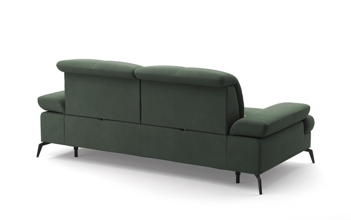 3-SITZER-SOFA in Flachgewebe Grün  - Schwarz/Grün, Konventionell, Textil/Metall (212/90/122cm) - Sit & More