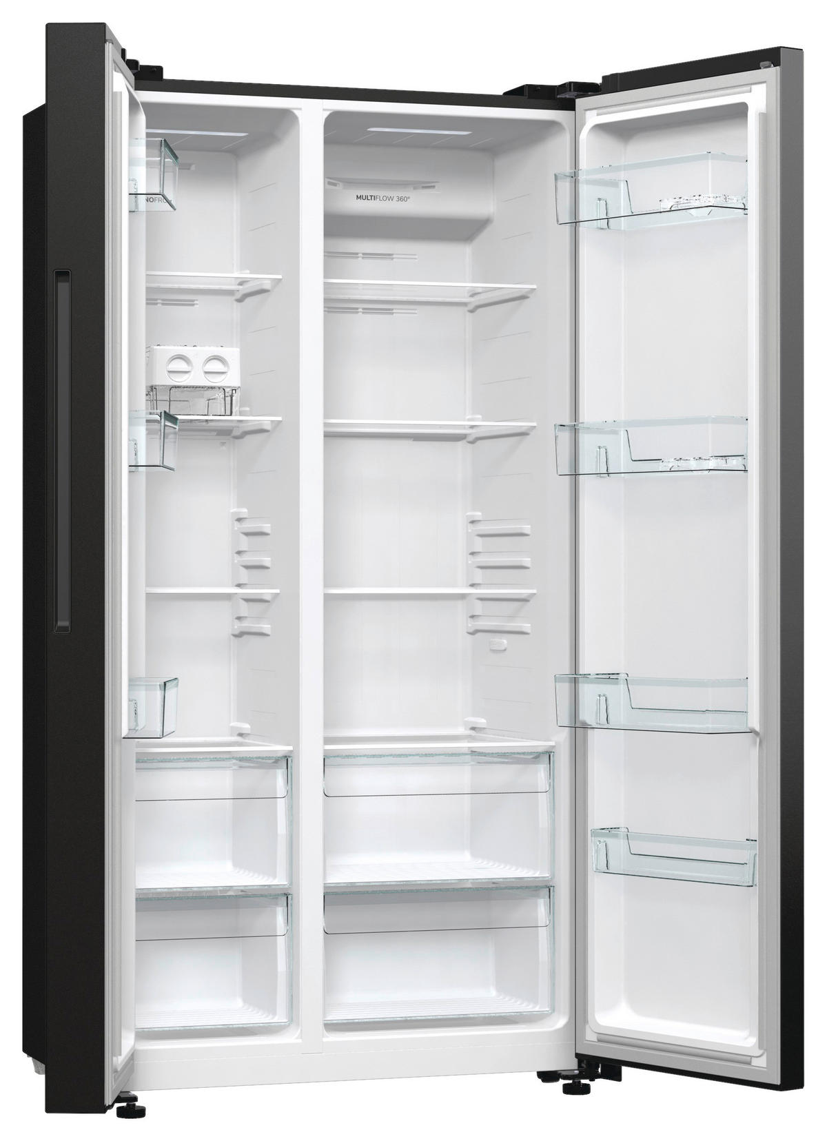 SIDE-BY-SIDE 91,5/178,6/67 cm NRR9185EABXL ADVANCED  - Schwarz, MODERN, Glas/Kunststoff (91,5/178,6/67cm) - Gorenje