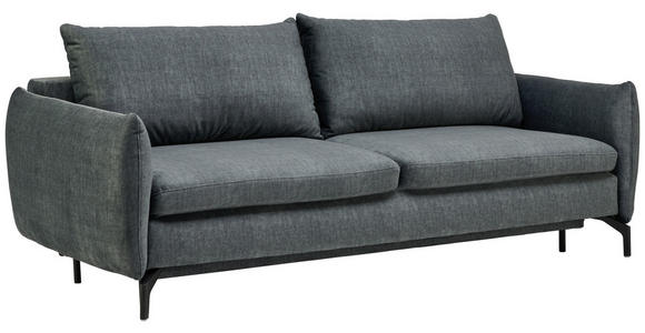 SCHLAFSOFA in Webstoff - Schwarz, Design, Textil/Metall (224/89/105cm) - Novel