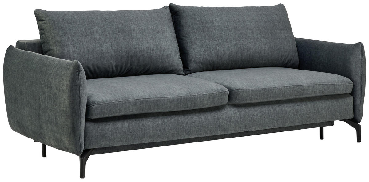 CANAPEA EXTENSIBILĂ textil  - negru, Design, metal/textil (224/89/105cm) - Novel