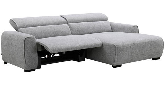ECKSOFA in Mikrofaser Hellgrau  256/172 cm  - Hellgrau/Schwarz, Design, Textil/Metall (256/172cm) - Carryhome