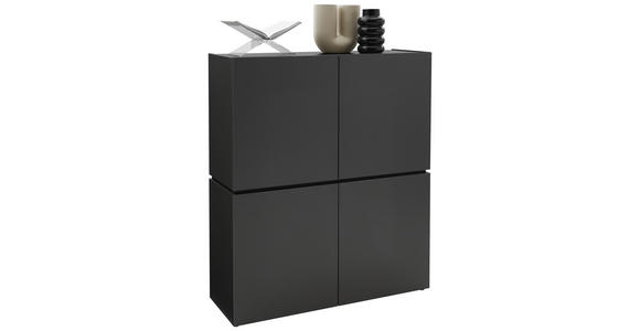 HIGHBOARD 115/135/40 cm  in Graphitfarben  - Schwarz/Graphitfarben, Design, Holzwerkstoff/Kunststoff (115/135/40cm) - Voleo