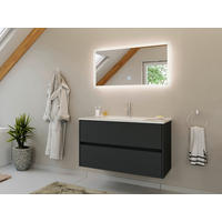 BADEZIMMER 2-teilig  in 100 cm  - Graphitfarben/Weiß, Basics, Keramik/Holzwerkstoff (100cm) - MID.YOU