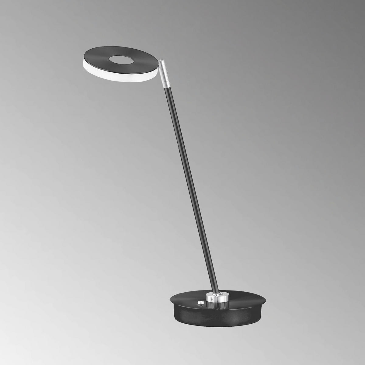 LED-SCHREIBTISCHLEUCHTE Dent 16/46 cm   - Schwarz, KONVENTIONELL, Metall (16/46cm) - Fischer & Honsel
