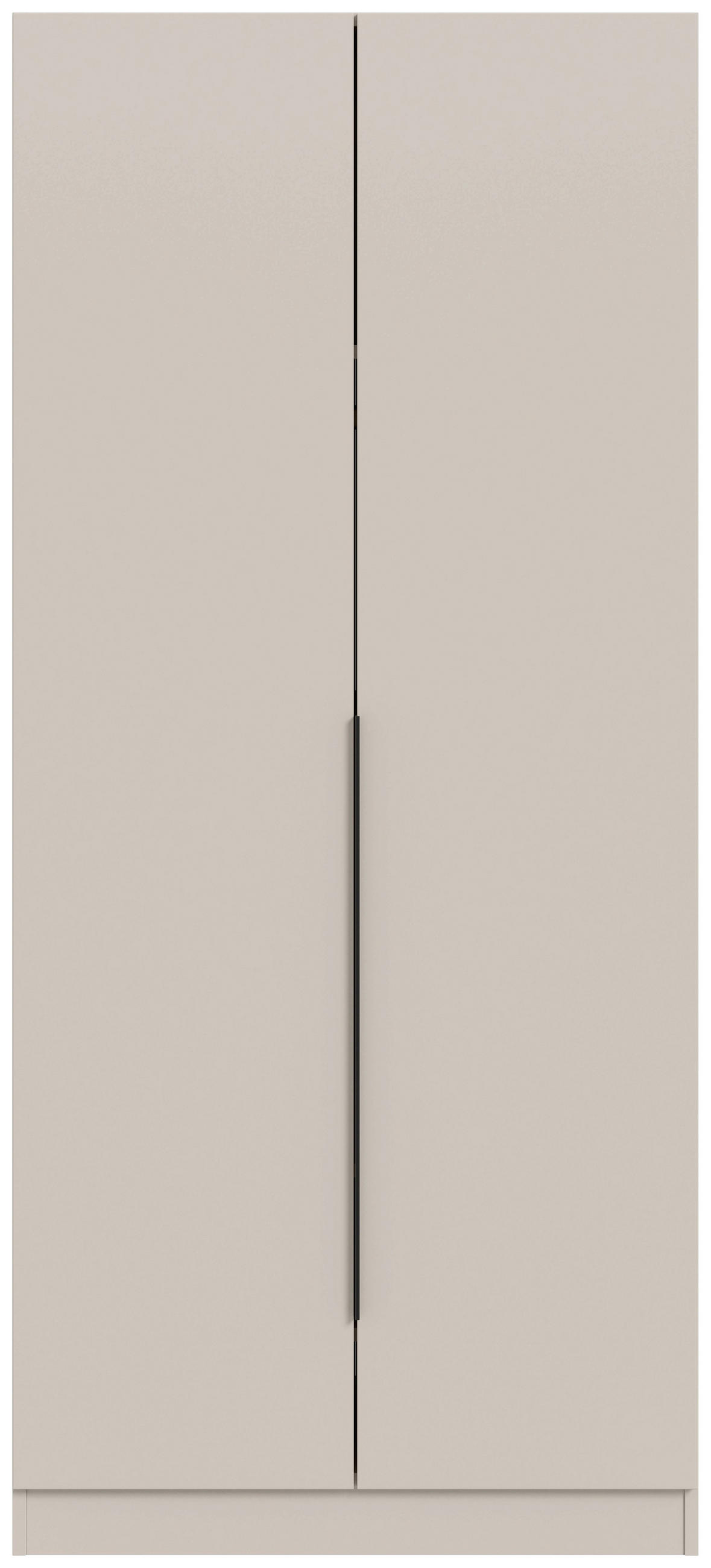 GARDEROB MED GÅNGJÄRNSDÖRRAR 80/181/52 cm 2-dörrar - svart/kashmir, Modern, trämaterial/plast (80/181/52cm) - Livetastic