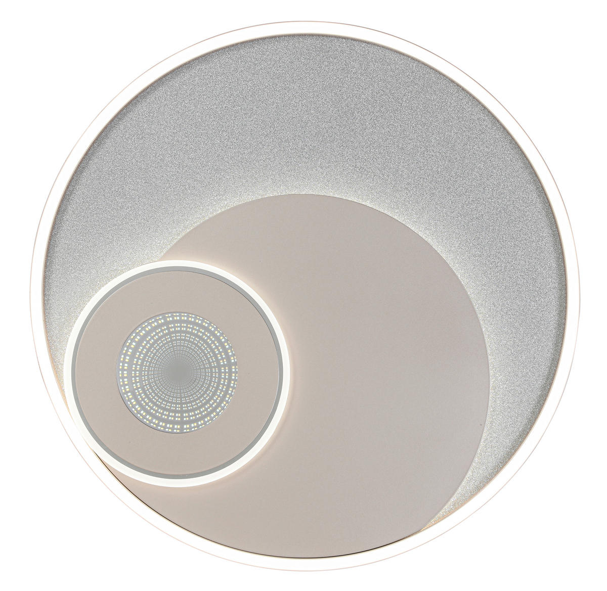 LED-DECKENLEUCHTE 50/5 cm  - Champagner/Silberfarben, Design, Kunststoff/Metall (50/5cm) - Novel