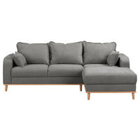 ECKSOFA Beata Grau Mikrofaser  - Wengefarben/Grau, Design, Holz/Textil (230/150cm) - Livetastic