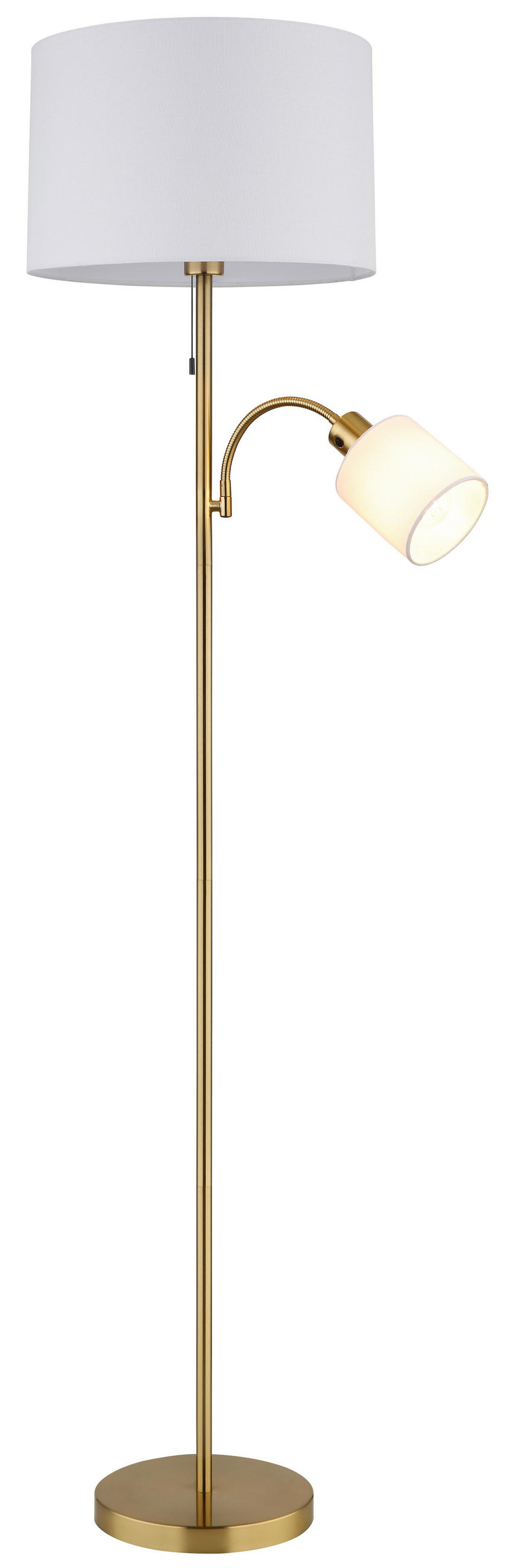STEHLEUCHTE Truett 38/165 cm  - Messingfarben/Schwarz, Design, Kunststoff/Textil (38/165cm) - Globo