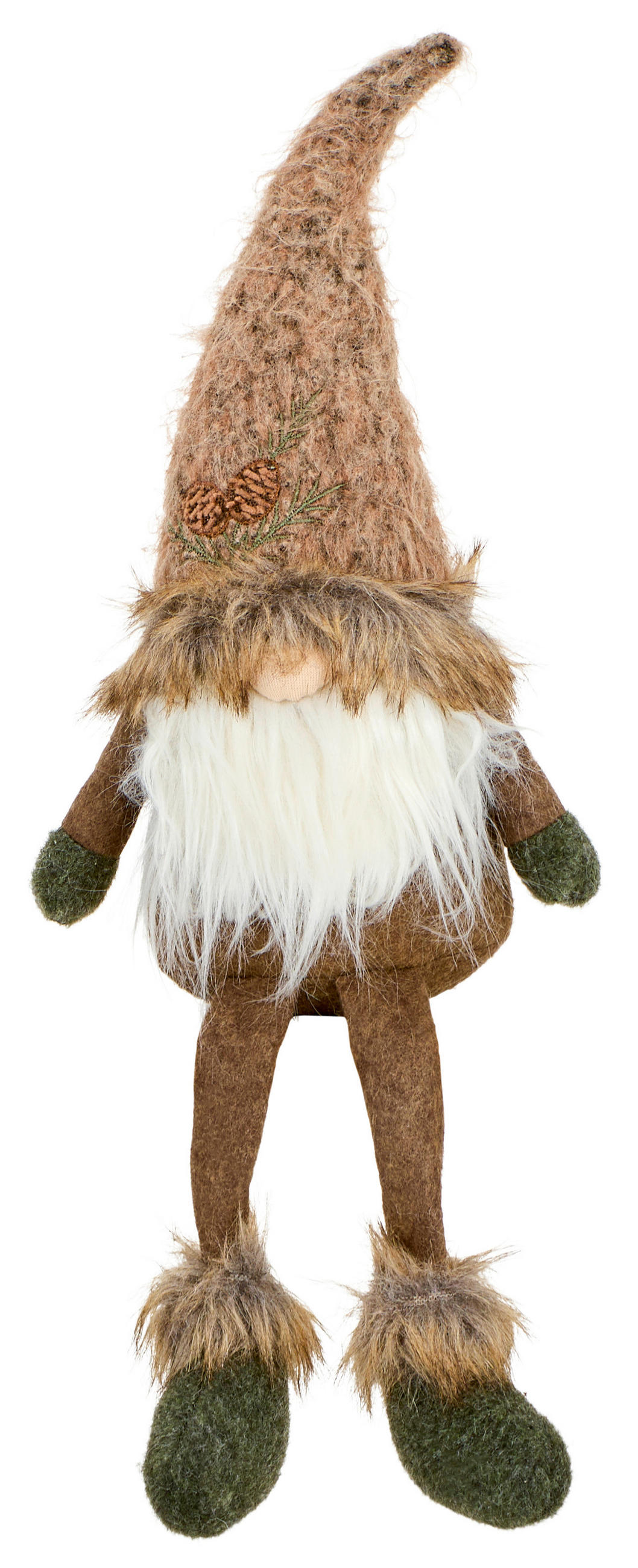 WICHTEL  - Dunkelbraun/Weiß, LIFESTYLE, Textil/Stein (18/51/10cm) - X-Mas