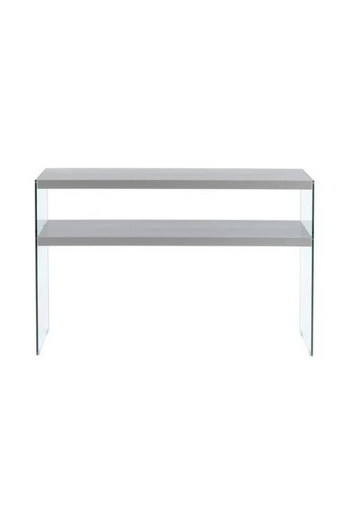 SIDOBORD i glas, trämaterial 32/110/75 cm  - klar/grå, Basics, trämaterial/glas (32/110/75cm) - Kayoom