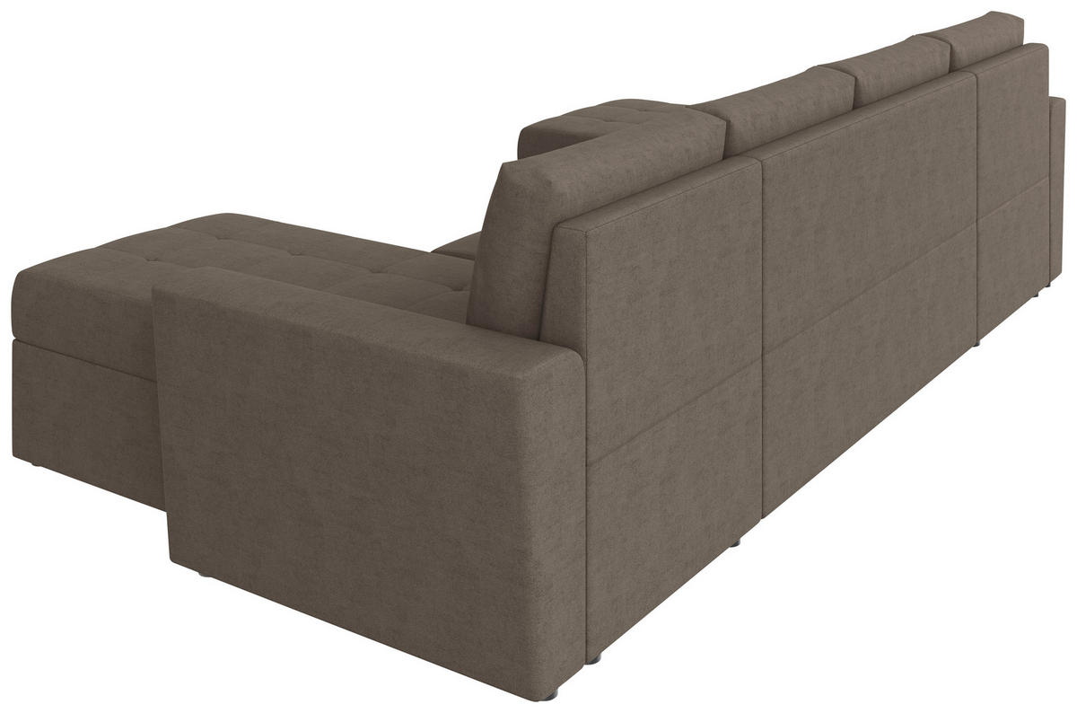 WOHNLANDSCHAFT TERMOLI Taupe Jacquard  - Taupe/Schwarz, Design, Kunststoff/Textil (155/296/155cm) - MID.YOU