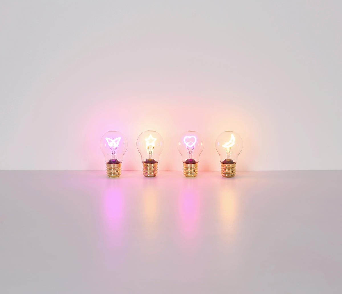 LED DÍSZLÁMPA - arany, Basics, Üveg/fém (7/12cm)