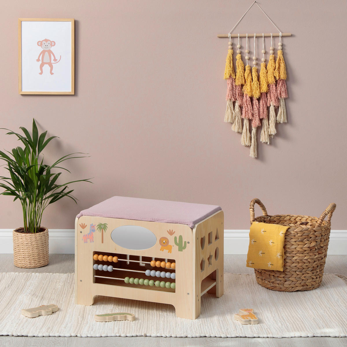 MOTORIKSPIEL ABELIA-SAFARI - Naturfarben, Basics, Holz/Textil (42/32/32cm) - MUSTERKIND